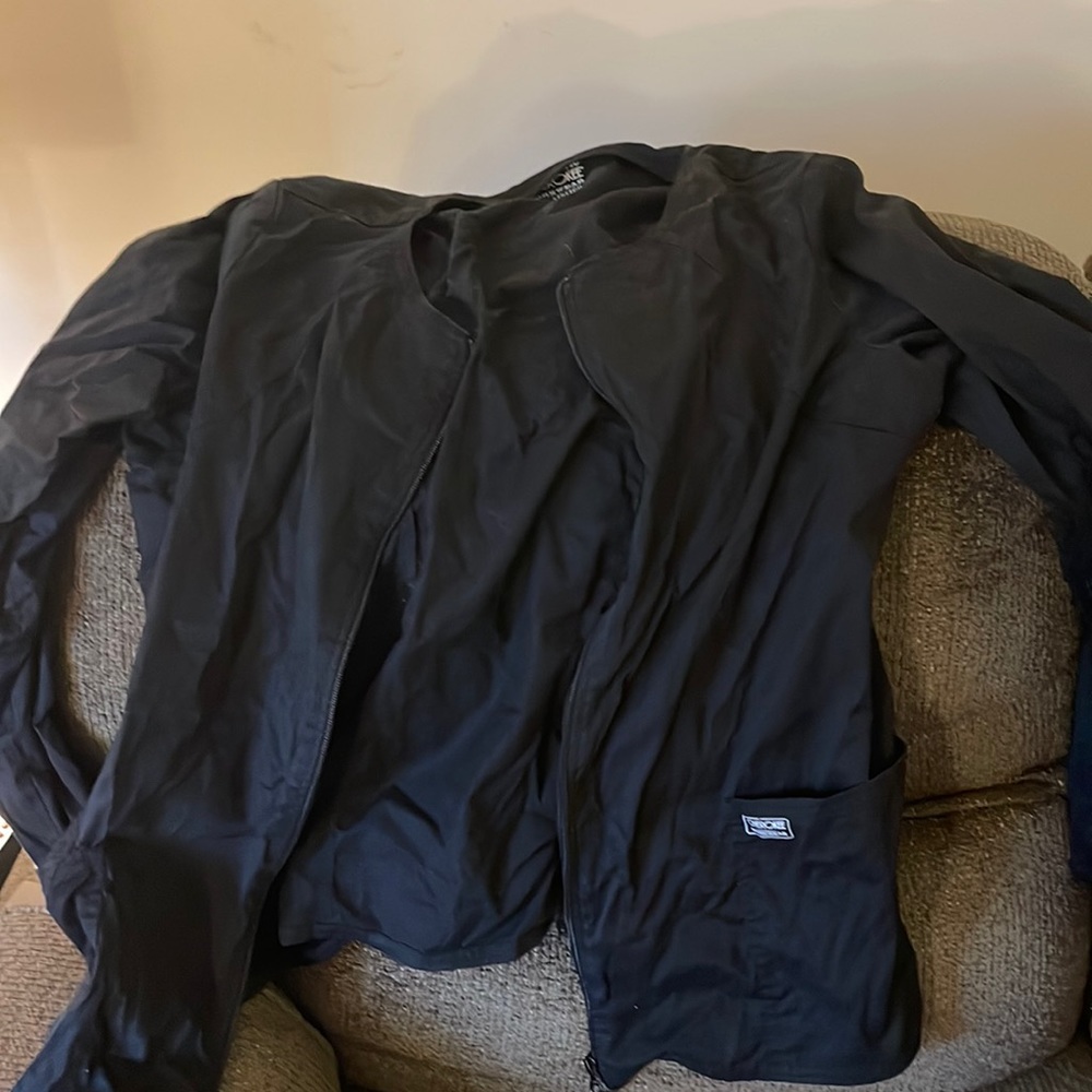 Black Cherokee work wear scrub jacket